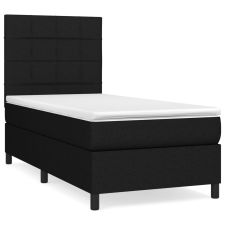 vidaXL fekete szövet rugós ágy matraccal 80 x 200 cm (3141731) ágy és ágykellék