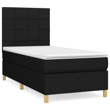 vidaXL fekete szövet rugós ágy matraccal 80 x 200 cm (3142291) ágy és ágykellék