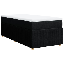 vidaXL fekete szövet rugós ágy matraccal 80 x 200 cm (3285527) ágy és ágykellék