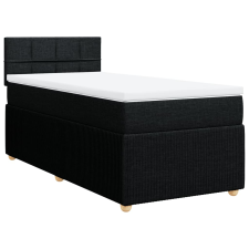vidaXL fekete szövet rugós ágy matraccal 80 x 200 cm (3287285) ágy és ágykellék