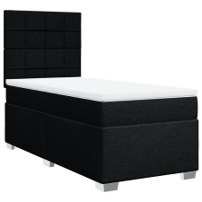 vidaXL fekete szövet rugós ágy matraccal 90x190 cm ágy és ágykellék