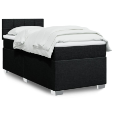 vidaXL fekete szövet rugós ágy matraccal 90x190 cm ágy és ágykellék