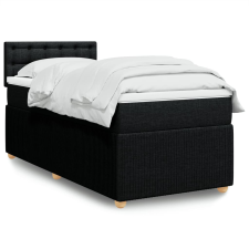 vidaXL fekete szövet rugós ágy matraccal 90x190 cm ágy és ágykellék