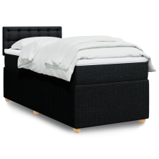 vidaXL fekete szövet rugós ágy matraccal 90x190 cm ágy és ágykellék