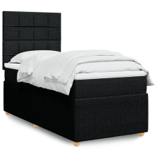 vidaXL fekete szövet rugós ágy matraccal 90x190 cm ágy és ágykellék