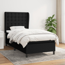 vidaXL fekete szövet rugós ágy matraccal 90x190 cm ágy és ágykellék