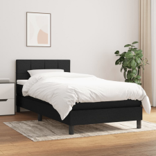 vidaXL Fekete szövet rugós ágy matraccal 90x190 cm ágy és ágykellék