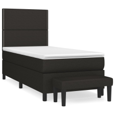 vidaXL fekete szövet rugós ágy matraccal 90x190 cm (3136479) ágy és ágykellék