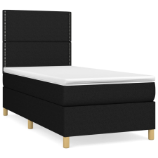 vidaXL fekete szövet rugós ágy matraccal 90x190 cm (3142219) ágy és ágykellék