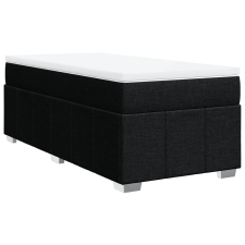 vidaXL fekete szövet rugós ágy matraccal 90x190 cm (3285437) ágy és ágykellék