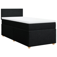 vidaXL fekete szövet rugós ágy matraccal 90x190 cm (3286530) ágy és ágykellék