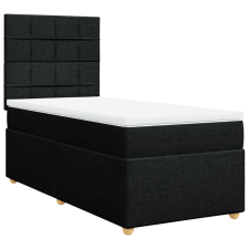 vidaXL fekete szövet rugós ágy matraccal 90x190 cm (3291137) ágy és ágykellék