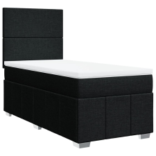 vidaXL fekete szövet rugós ágy matraccal 90x190 cm (3291518) ágy és ágykellék