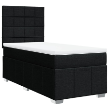vidaXL fekete szövet rugós ágy matraccal 90x190 cm (3291525) ágy és ágykellék