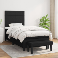 vidaXL fekete szövet rugós ágy matraccal 90x200 cm ágy és ágykellék