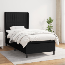 vidaXL fekete szövet rugós ágy matraccal 90x200 cm ágy és ágykellék