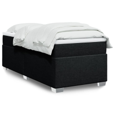 vidaXL fekete szövet rugós ágy matraccal 90x200 cm ágy és ágykellék