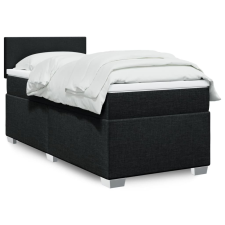 vidaXL fekete szövet rugós ágy matraccal 90x200 cm ágy és ágykellék