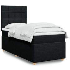 vidaXL fekete szövet rugós ágy matraccal 90x200 cm ágy és ágykellék