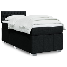 vidaXL fekete szövet rugós ágy matraccal 90x200 cm ágy és ágykellék