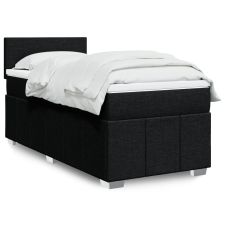vidaXL fekete szövet rugós ágy matraccal 90x200 cm ágy és ágykellék