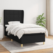 vidaXL fekete szövet rugós ágy matraccal 90x200 cm ágy és ágykellék
