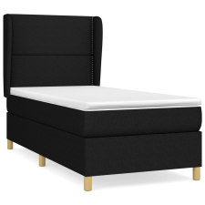 vidaXL fekete szövet rugós ágy matraccal 90x200 cm (3128415) ágy és ágykellék