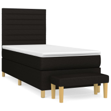 vidaXL fekete szövet rugós ágy matraccal 90x200 cm (3137207) ágy és ágykellék