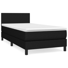 vidaXL fekete szövet rugós ágy matraccal 90x200 cm (3139867) ágy és ágykellék
