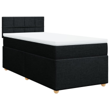 vidaXL fekete szövet rugós ágy matraccal 90x200 cm (3286565) ágy és ágykellék