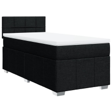 vidaXL fekete szövet rugós ágy matraccal 90x200 cm (3286953) ágy és ágykellék