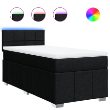 vidaXL fekete szövet rugós ágy matraccal 90x200 cm (3289253) ágy és ágykellék