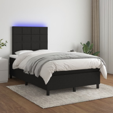 vidaXL fekete szövet rugós és LED-es ágy matraccal 120 x 200 cm ágy és ágykellék