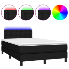 vidaXL fekete szövet rugós és LED-es ágy matraccal 120 x 200 cm (3133463) ágy és ágykellék