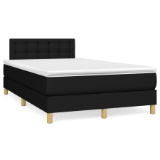 vidaXL fekete szövet rugós és LED-es ágy matraccal 120x190 cm ágy és ágykellék