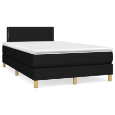 vidaXL fekete szövet rugós és LED-es ágy matraccal 120x190 cm ágy és ágykellék