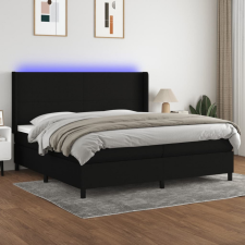 vidaXL fekete szövet rugós és LED-es ágy matraccal 200x200 cm ágy és ágykellék