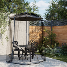 vidaXL fekete szúnyogháló esernyőhöz 220 Mesh Φ300x230 cm szúnyogháló