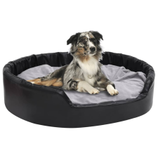 vidaXL fekete-szürke plüss és műbőr kutyaágy 99 x 89 x 21 cm szállítóbox, fekhely kutyáknak