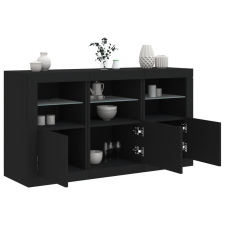 vidaXL fekete tálalószekrény LED-világítással 123 x 37 x 67 cm bútor