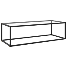 vidaXL fekete teázóasztal edzett üveggel 120 x 50 x 35 cm bútor