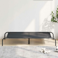 vidaXL fekete textilén és acél emelt kutyaágy 130x80x20 cm szállítóbox, fekhely kutyáknak