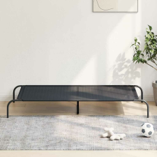 vidaXL fekete textilén és acél emelt kutyaágy 150x90x20 cm szállítóbox, fekhely kutyáknak