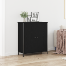 vidaXL Fekete tölgy 70x30x80 cm Szerelt fa és acél bútor
