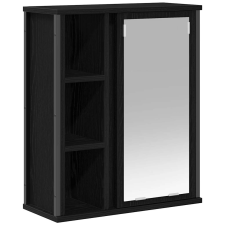 vidaXL fekete tölgy fürdőszoba fali szekrény tükörrel 50x21x60 cm (861902) fürdőszoba bútor