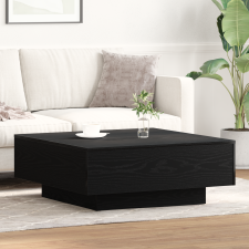vidaXL Fekete Tölgy Kávézóasztal 80x80x31 cm Műgyanta bútor