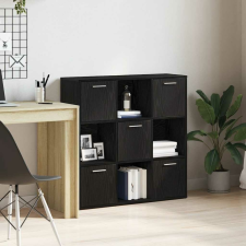 vidaXL fekete tölgy szerelt fa könyvszekrény 90x28x90 cm bútor