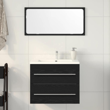 vidaXL fekete tölgy szerelt fa mosdószekrény 60x38,5x48 cm fürdőszoba bútor