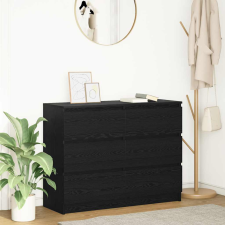 vidaXL fekete tölgy szerelt fa tálalószekrény 100x35x76 cm bútor