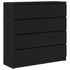 vidaXL fekete tölgy szerelt fa tálalószekrény 100x35x99 cm (3328490) bútor